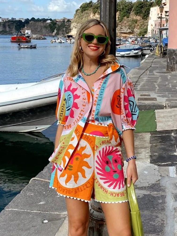Sony Hawaii - Set met bedrukt shirt en korte broek