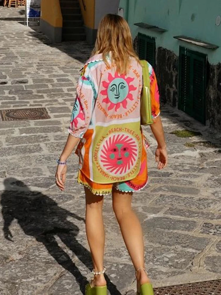 Sony Hawaii - Set met bedrukt shirt en korte broek