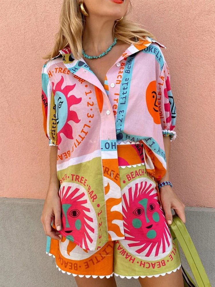 Sony Hawaii - Set met bedrukt shirt en korte broek