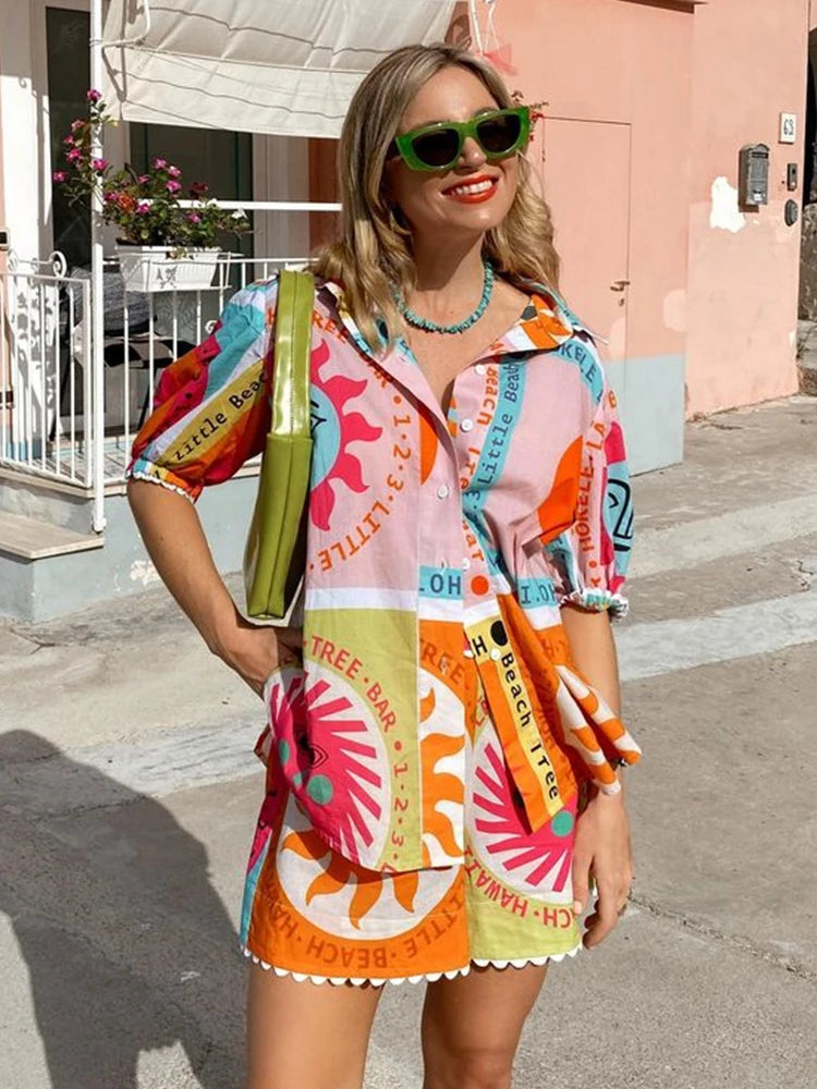 Sony Hawaii - Set met bedrukt shirt en korte broek