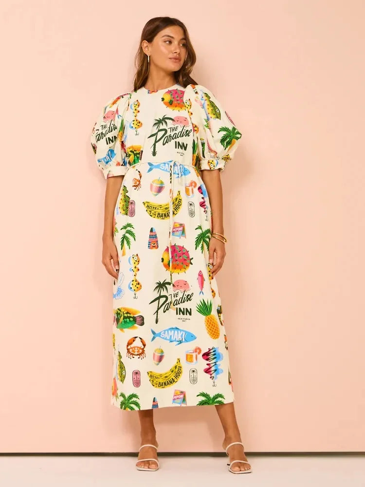 Malia Tropical print dress