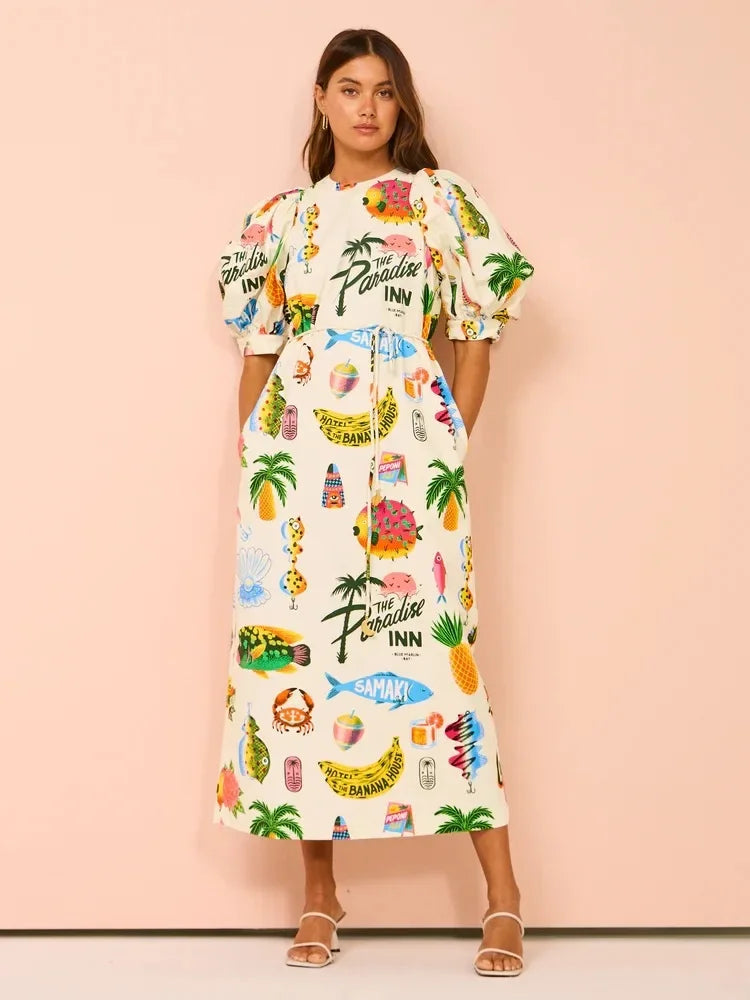 Malia Tropical print dress